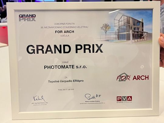 Cena GRAND PRIX pro tepelné čerpadlo ERA pro