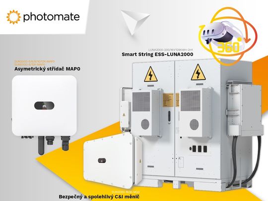 Photomate veze na SEF 2024 asymetrický měnič, nový výkonný komerční měnič a VR prohlídku velkokapacitní baterie a EMS